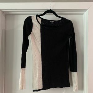 Express Black and White Color-block Sweater size M